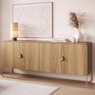 Balcão Buffet 180cm 4 Portas Orgânico Pé Metal Luna