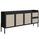 Balcão Buffet 183cm Com Pés De Madeira Oslo - Nero