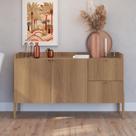 Balcão Buffet 2 Portas 2 Gavetas 139cm Pés em Madeira Oslo Hanover - Artesano Balcão Buffet 2 Portas 2 Gavetas 139cm Pés em Madeira Oslo Hanover - Artesano