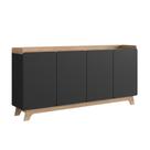 Balcão Buffet 4 Portas 200cm John - Preto