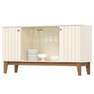 Balcao Buffet 4P Ripado e Vidro 150 cm Eiffel Off White Nature Henn