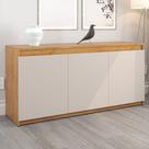 Balcão Buffet Alvin 3 Portas 1 Prateleira Mel/Off White - Viero Móveis