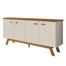 Balcao Buffet Atlanta 4 Portas 164 cm Off White Nature Tebar