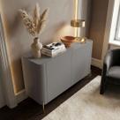Balcão Buffet com 2 Portas 98,5cm Pés em Metal 100% MDF