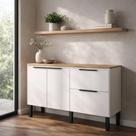Balcão Buffet Cozinha com Tampo 114x85x51cm Cisne 120 Cozimax Branco/Jequitiba Balcão Buffet Cozinha com Tampo 114x85x51cm Cisne 120 Cozimax Branco/Jequitiba