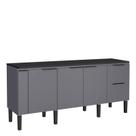 Balcão Buffet Cozinha Sala de Jantar com Tampo 200cm Cisne Cozimax Cinza
