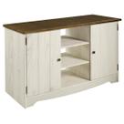 Balcão Buffet de Madeira Maciça com 2 Portas Branco Envelhecido Balcão Buffet de Madeira Maciça com 2 Portas Branco Envelhecido
