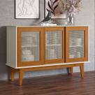 Balcão Buffet Detroit 3 Portas 3 Prateleiras Off White/Nature - Tebarrot Balcão Buffet Detroit 3 Portas 3 Prateleiras Off White/Nature - Tebarrot
