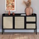 Balcão Buffet Dionísio 2 Portas 2 Gavetas 139cm Palhinha Pé Madeira Oslo Artesano