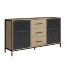 Balcão Buffet Duo Cor Oak e Preto MX1068 Maxicasa Balcão Buffet Duo Cor Oak e Preto MX1068 Maxicasa