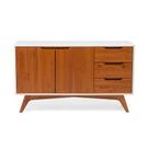 Balcão Buffet em Madeira e Mdf 2 Portas 3 Gavetas Happy Artemobili