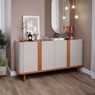 Balcão Buffet Eva 4 Portas 2 Prateleiras Off White/Cinamomo - Cimol Balcão Buffet Eva 4 Portas 2 Prateleiras Off White/Cinamomo - Cimol