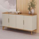 Balcão Buffet évora 4 Portas Jequitiba/Off White Fosco - Linea Brasil