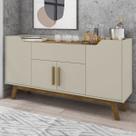 Balcão Buffet Ferentino 4 Portas 1 Gaveta Off White/Cinamomo - Pnr Móveis