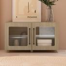Balcão Buffet Mia 81,50 Cm 2 Portas com Vidro 100% Mdf Riveira - Artely Móveis