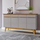 Balcão Buffet Opala 4 Portas Naturalle/Off White - Móveis Bechara