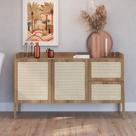 Balcão buffet oslo 139cm 2 portas 2 gavetas base em madeira mdp hanover ou nero - artesano