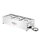 Balcão Buffet Rechaud Térmica Mesa Self Service Elétrico Inox 3 Cubas 220v Spolu