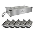 Balcão Buffet Rechaud Térmica Mesa Self Service Elétrico Inox 6 Cubas GN 220v Spolu