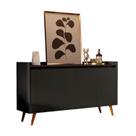 Balcão Buffet Retrô Delta Preto - MoveisAqui