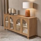 Balcao Buffet Sala De Jantar 4 Portas Vidro Cinamomo Off White