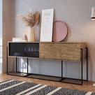 Balcão Buffet York Estilo Industrial 188cm 02 Portas Artesano