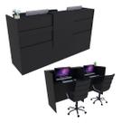 Balcão Caixa 160cm Preto - Linha Premium - Modelo 1.1