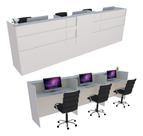 Balcão Caixa 260cm Branco - Linha Premium - Modelo 1.1