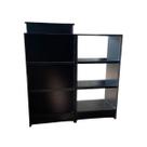 Balcão Caixa + Vitrine Expositor Atendimento Lojas E Comércios 100% Mdf Preto - Suprema Móveis