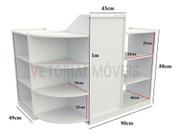 Balcão Caixa Vitrine Modular M1 Mdp (expositor, Loja)