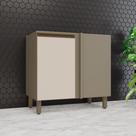 Balcão Canto Reto 1 Porta com Tampo 100% MDF Aurora Espresso Móveis Bege/Duna/Cristal Balcão Canto Reto 1 Porta com Tampo 100% MDF Aurora Espresso Móveis Bege/Duna/Cristal