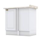 Balcão Canto Reto 1 Porta Nova York Branco Com Tampo Calcare - Henn