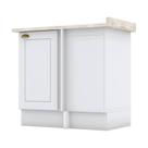 Balcão Canto Reto 1 Porta Nova York Branco com Tampo Calcare Henn