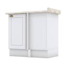 Balcão Canto Reto 1 Porta Nova York Branco com Tampo Calcare Henn