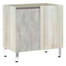 Balcão Canto Reto Luciane 80cm Legno Crem e Concreto Balcão Canto Reto Luciane 80cm Legno Crem e Concreto
