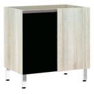 Balcão Canto Reto Luciane 80cm Legno Crem e Preto Tx