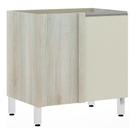 Balcão Canto Reto Luciane 80cm Lis Legno Crem e Kashmir