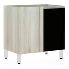 Balcão Canto Reto Luciane 80cm Lis Legno Crem e Preto Tx
