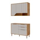 Balcão com Aéreo Celeste 120 cm com 5 Portas Balcão com Aéreo Celeste 120 cm com 5 Portas