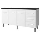 Balcao Com Tampo 150cm 9130x9310 Branco Preto Mobbs