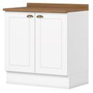 Balcao com Tampo 2 Portas 80cm Americana Branco Nature Henn