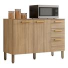 Balcao Com Tampo 3 Portas 2 Gavetas 120 Cm Urbane Ktp Freijo