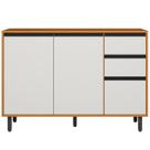 Balcão Com Tampo 3P 2G 120 cm 12640 Raven Freijo Off White PLN