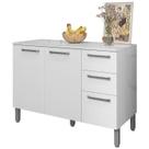Balcao Com Tampo 3P 2G 120 cm Mad Versalhes Branco Supremo KTP