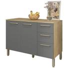 Balcao Com Tampo 3P 2G 120 cm Mad Versalhes Freijo Gris KTP
