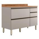 Balcao Com Tampo 4g 1p 120 Cm Mdf Proenca Nogueira Nude Demartez Nogueira Nude