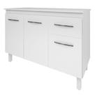 Balcão Com Tampo Anita 120 cm Branco Moblis Balcão Com Tampo Anita 120 cm Branco Moblis