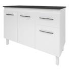 Balcão Com Tampo Anita 120 cm Branco Preto Moblis