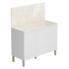 Balcão Com Tampo Cozinha Art 120 cm com 3 Portas e 2 Gavetas Balcão Com Tampo Cozinha Art 120 cm com 3 Portas e 2 Gavetas