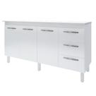 Balcão Com Tampo Diana 150 cm Branco Moblis Balcão Com Tampo Diana 150 cm Branco Moblis